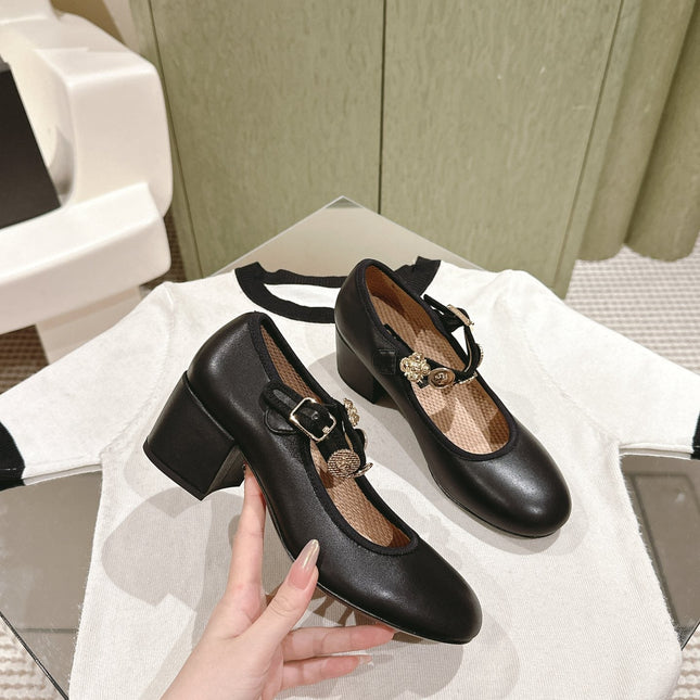 CC HIGH MARY JANE BLACK LAMBSKIN