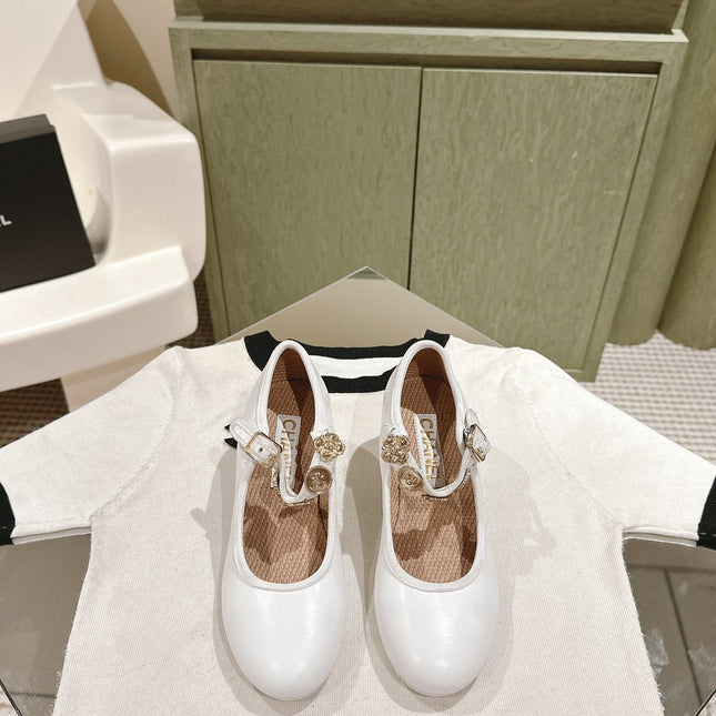 CC HIGH MARY JANE WHITE LAMBSKIN
