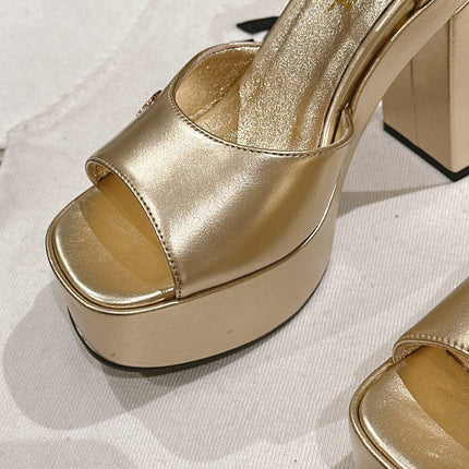 CC HIGH SANDAL GOLDEN CALFSKIN