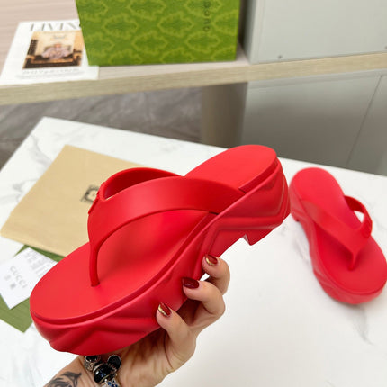 THONG PLATFORM IN RUBY RED IMPORTED TPU