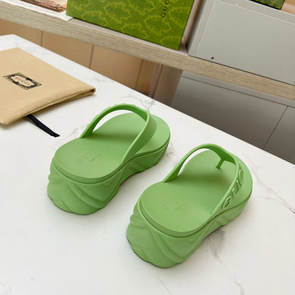 THONG PLATFORM IN PISTACHIO GREEN IMPORTED TPU