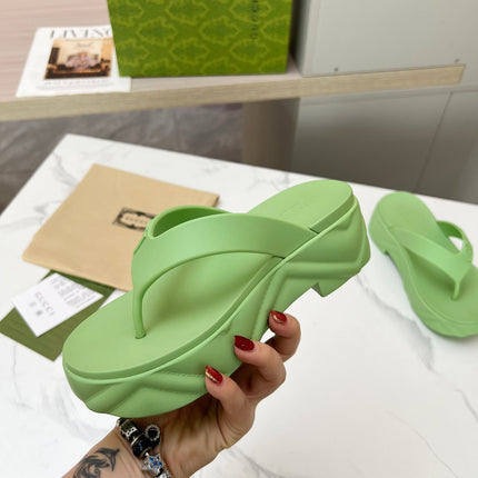 THONG PLATFORM IN PISTACHIO GREEN IMPORTED TPU