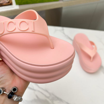 THONG PLATFORM 5 CM IN LIGHT PINK IMPORTED TPU