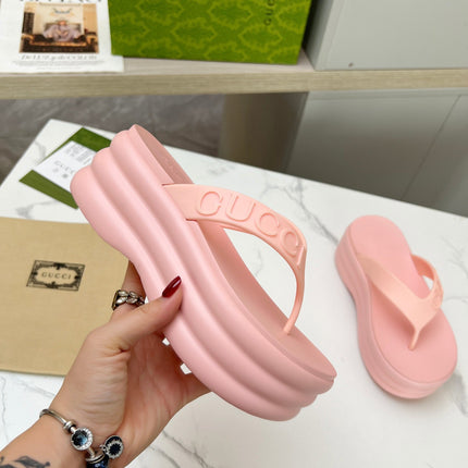 THONG PLATFORM 5 CM IN LIGHT PINK IMPORTED TPU