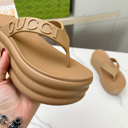 THONG PLATFORM 5 CM IN CIDER BROWN IMPORTED TPU