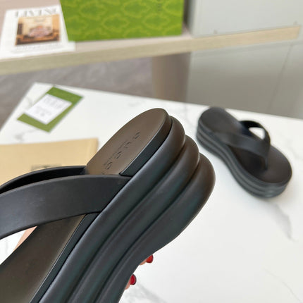 THONG PLATFORM 5 CM IN BLACK IMPORTED TPU