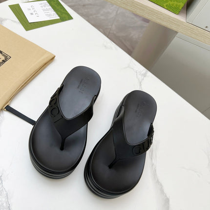 THONG PLATFORM 5 CM IN BLACK IMPORTED TPU