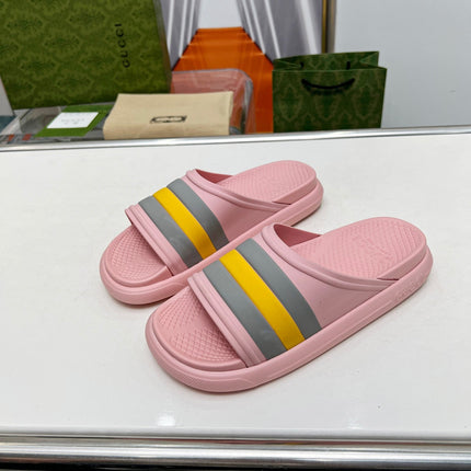 PLATFORM SLIPPERS IN LIGHT PINK MIX COLORFUL IMPORTED TPU