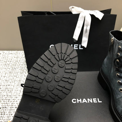 SHORT BOOTS SLATE GREY SUEDE LAMBSKIN