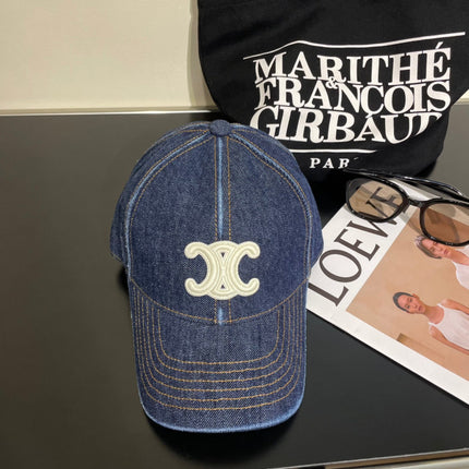 CELINE 25S BASEBALL CAP IN DENIM BLUE WITH LOGO