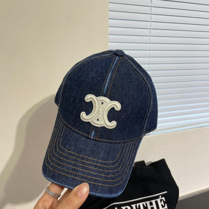 CELINE 25S BASEBALL CAP IN DENIM BLUE WITH LOGO