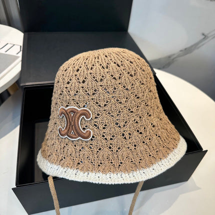 BUCKET HAT MODEL 652270 IN LIGHT BROWN CROCHET