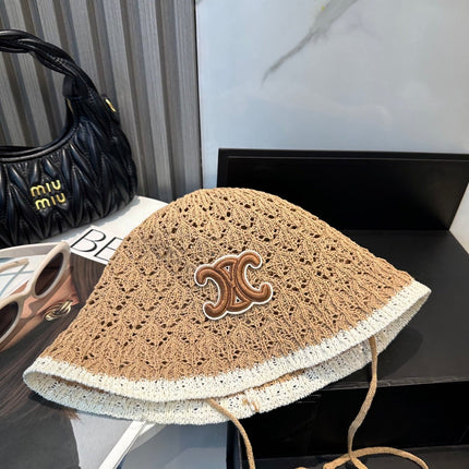 BUCKET HAT MODEL 652270 IN LIGHT BROWN CROCHET