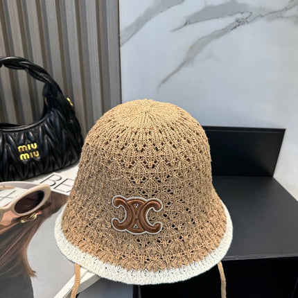 BUCKET HAT MODEL 652270 IN LIGHT BROWN CROCHET