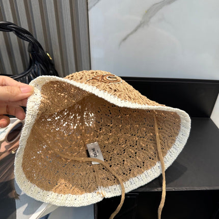 BUCKET HAT MODEL 652270 IN LIGHT BROWN CROCHET