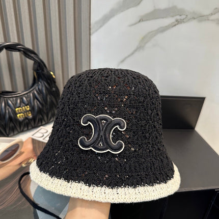 BUCKET HAT MODEL 652271 IN BLACK AND WHITE CROCHET