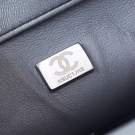 CHANEL 25S FLAP BAG 20 IN WHITE MIX BLUE SEQUINS
