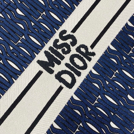 MISS LARGE TOTE 42 IN WHITE MIX DEEP COVE BLUE CANVAS