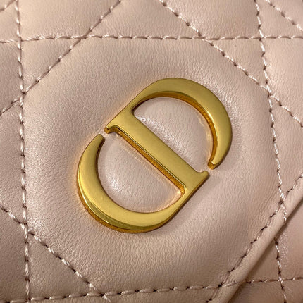 SMALL 20 CARO BACKPACK IN PEACH PINK MACROCANNAGE LAMBSKIN
