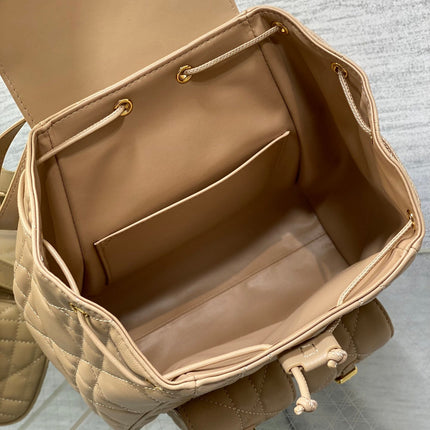 MEDIUM 25 CARO BACKPACK ALMOND BEIGE MACROCANNAGE LAMBSKIN