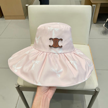 CELINE 25S BUCKET BOW HAT  733401 IN BABY PINK