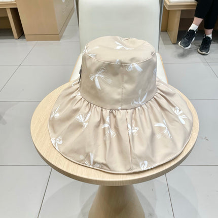 CELINE 25S BUCKET BOW HAT 733403 IN BEIGE