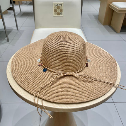 WIDE BRIM HAT MODEL 652183 IN NATURAL WOVEN STRAW