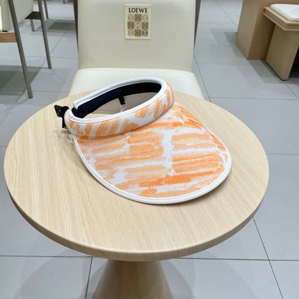 VISOR HAT MODEL 652202 IN ORANGE AND WHITE FABRIC