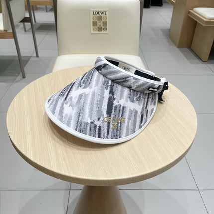 VISOR HAT MODEL 652204 IN GREY AND WHITE FABRIC