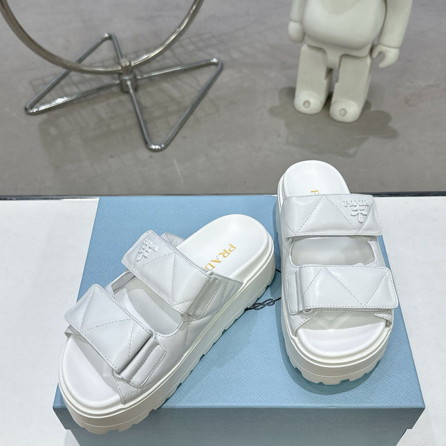 PRA STRAP SANDALS 55MM IN WHITE CALFSKIN