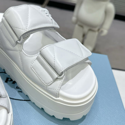 PRA STRAP SANDALS 55MM IN WHITE CALFSKIN