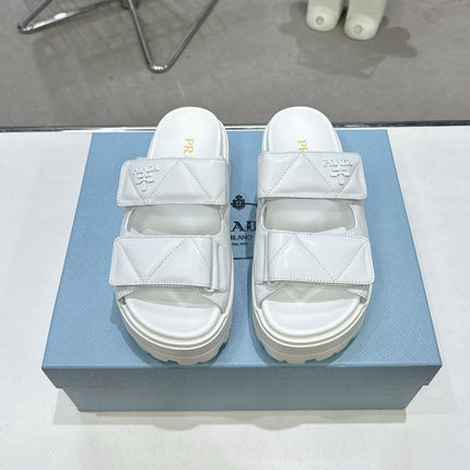 PRA STRAP SANDALS 55MM IN WHITE CALFSKIN