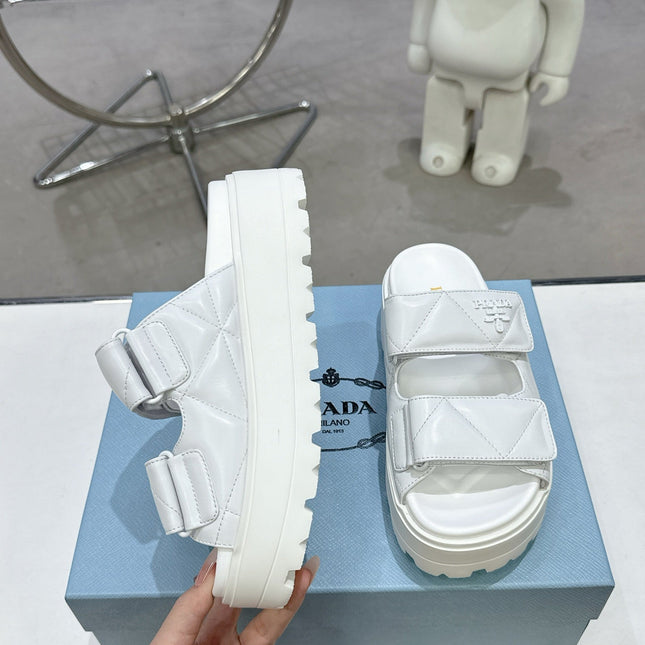 PRA STRAP SANDALS 55MM IN WHITE CALFSKIN