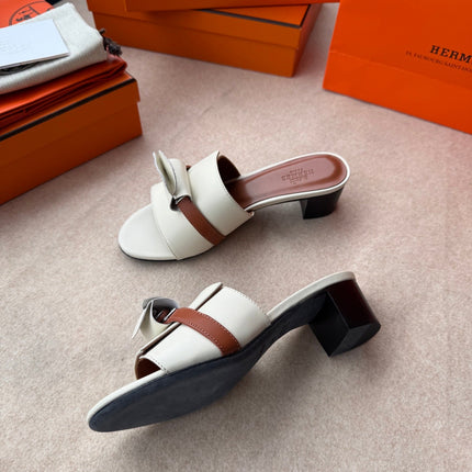 HIGH MULES IN WHITE CALFSKIN