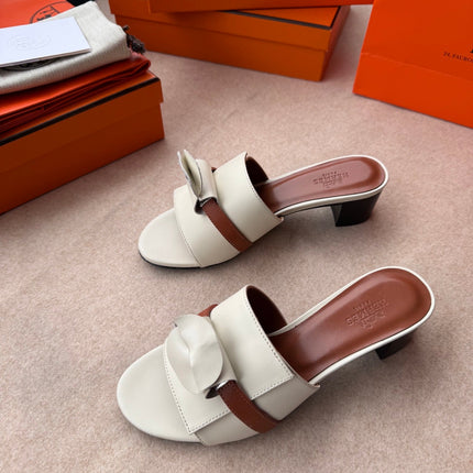 HIGH MULES IN WHITE CALFSKIN