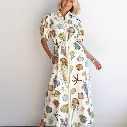 ALEMAIS LONG DRESS WITH OCEAN-INSPIRED PRINT 267469