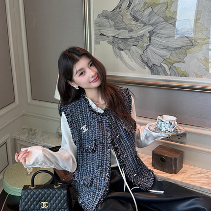 CHANEL 25S ROUND NECK TWEED VEST STYLE 151