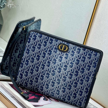BOOK TOTE 26 IN BLUE MONOGRAM OBLIQUE JACQUARD