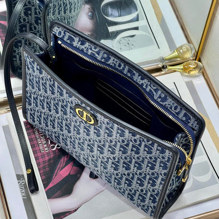 BOOK TOTE 26 IN BLUE MONOGRAM OBLIQUE JACQUARD