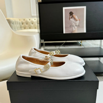 MARY JANE SHOES WHITE SHEEPSKIN