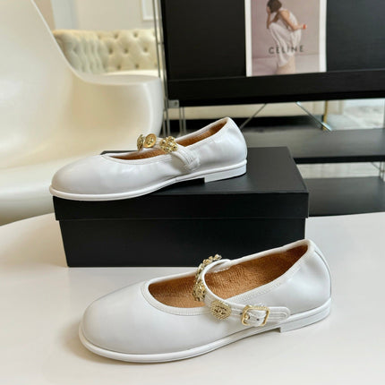 MARY JANE SHOES WHITE SHEEPSKIN