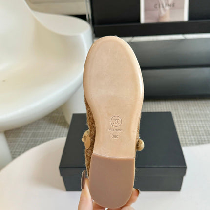 MARY JANE SHOES GRANOLA YELLOW WOOL TWEED