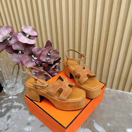 JAM 30 SANDAL IN CINNAMON BROWN VELVET