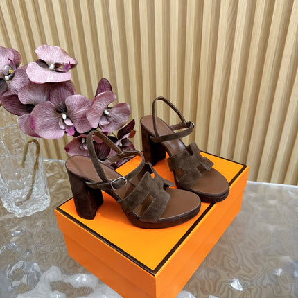 JAZZ 90 SANDAL IN WALNUT BROWN SUEDE