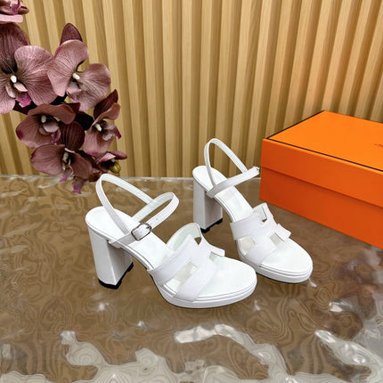JAZZ 90 SANDAL IN WHITE CALFSKIN