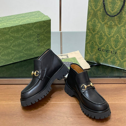 HORSEBIT ANKLE BOOTS 4.5CM IN BLACK CALFSKIN