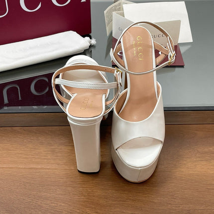 HIGH HEEL SANDALS 13 CM IN WHITE LAMBSKIN