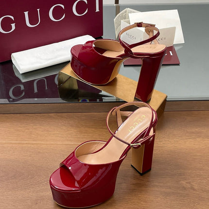 HIGH HEEL SANDALS 13 CM IN RED LAMBSKIN