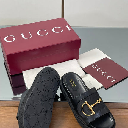 HIGH 5.5 CM WEDGE SANDALS IN BLACK CALFSKIN AND FABRIC