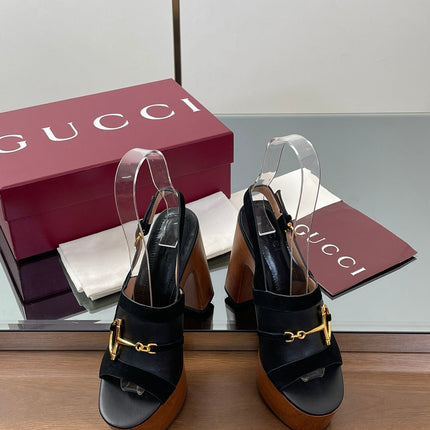 HIGH HEEL SANDALS 13 CM IN BLACK CALFSKIN MIX SUEDE GOLD HARDWARE